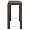 vidaXL Garden Bar Set Brown PE Rattan, Powder-Coated Steel Large