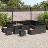 vidaXL Garden Sofa Set with Cushion 12 pcs Black Poly rattan