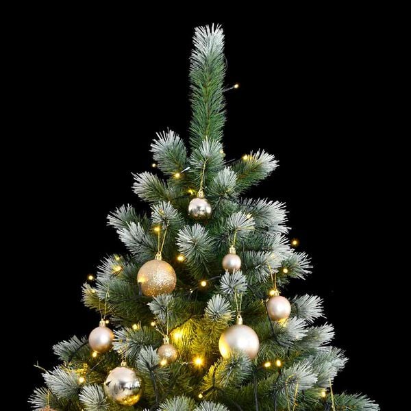 vidaXL Artificial Hinged Christmas Tree 150 LEDs & Ball Set 59.1"