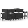 vidaXL Garden Bar Set Black Poly Rattan, Powder-coated Steel Large