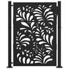 vidaXL Garden Gate Black 39.4x49.2" Steel Wave  Design