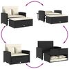 vidaXL Patio Sofa Black, Cream White