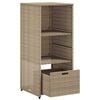 vidaXL Garden Storage Cabinet Beige PE Rattan 19.7x21.7x45.3 in