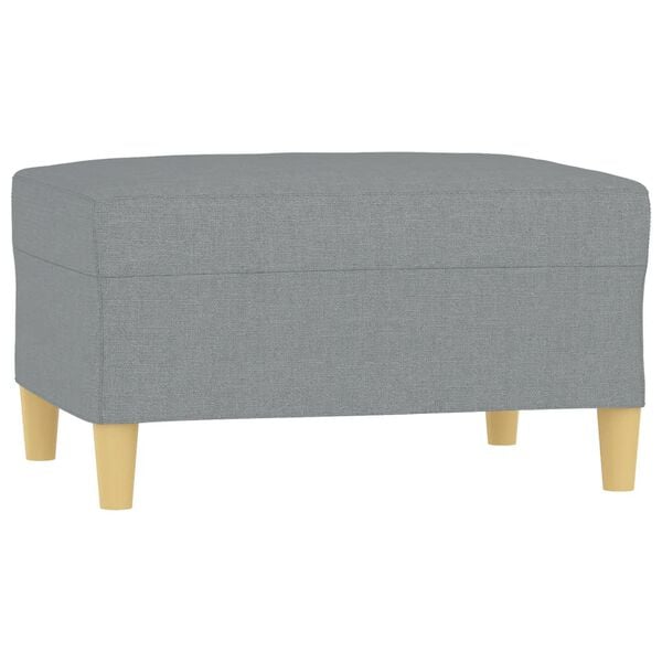 vidaXL Footstool Light grey 100% polyester fabric, plywood, foam