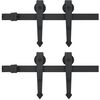 vidaXL Sliding Door Hardware Kit 0.8"x72" Steel Black