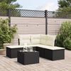 vidaXL Garden Sofa Set Black furniture, Cream white cushions