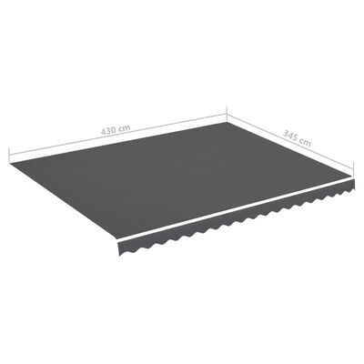 vidaXL Replacement Fabric for Awning Anthracite 14.8'x11.5'