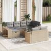 vidaXL 11 Piece Patio Sofa Set with Cushions Beige Poly Rattan