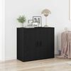 vidaXL Sideboard Black Oak 31.50 x 12.99 x 27.56 in Engineered Wood