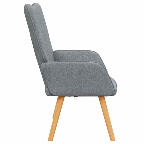 vidaXL Chilled-Out Chair Light Gray Polyester, Rubber wood, Steel Standard