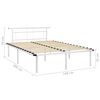 vidaXL Bed Frame White Powder-coated metal, plywood 55.1 x 78.7 in