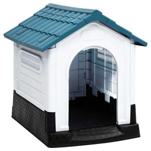 vidaXL Dog House Blue, White, Black Polypropylene 22.4 x 26.8 x 26.0 in
