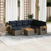 vidaXL 8 Piece Patio Sofa Set with Cushions Grey Poly Rattan (US only)