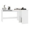 vidaXL Corner Desk White Engineered wood Medium Corner Desk