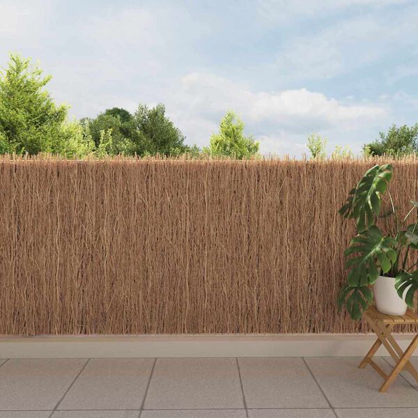 vidaXL Brushwood Fence Brown 236.22 x 49.21 in Brushwood