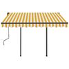 vidaXL Retractable Awning Yellow Aluminum Large Retractable