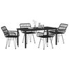 vidaXL Garden Dining Set 5 pcs Black Powder-Coated Steel