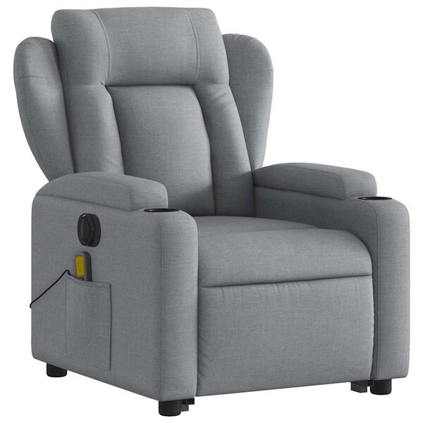 vidaXL Electric Stand Up Massage Recliner Chair Light Gray