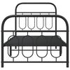 vidaXL Bed Frame Black Steel 35.4x74.8 in Bed Frame Rectangular