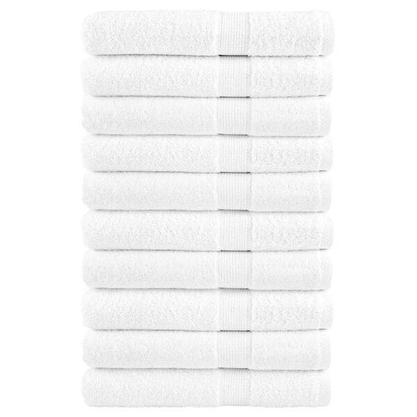 vidaXL Sauna Towel Set of 10 White 100% Cotton 31.5 x 78.7 in
