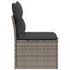 vidaXL Garden Chair Grey Poly Rattan Single Modular Garden Chair