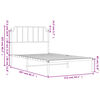 vidaXL Bed Frame Black Powder-Coated Steel 42.1 x 79.9 in Bed