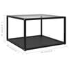 vidaXL Coffee Table Transparent and Black