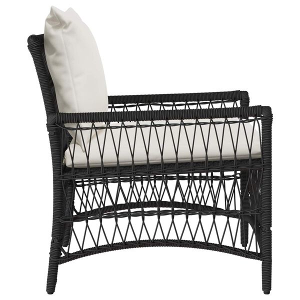 vidaXL Garden Chair Black 60 x 70 x 78cm poly rattan