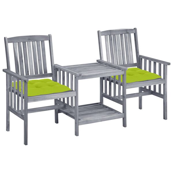 vidaXL Patio Chair With Tea Table Gray