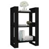 vidaXL Book Cabinet Black Solid pine wood Medium Book Cabinet