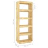 vidaXL Book Cabinet Natural pine Solid pine (not treated) 65.7 in height