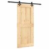 vidaXL Sliding Door with Hardware Set 35.4x82.7" Solid Wood Pine