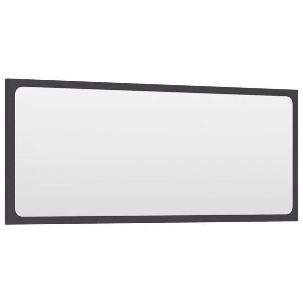 vidaXL Mirror Grey Engineered wood, acrylic 35 x 14 in Mirror