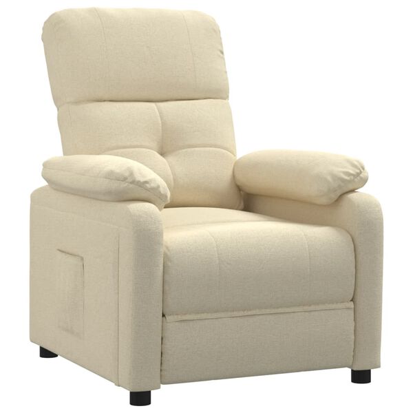 vidaXL Recliner Cream Fabric