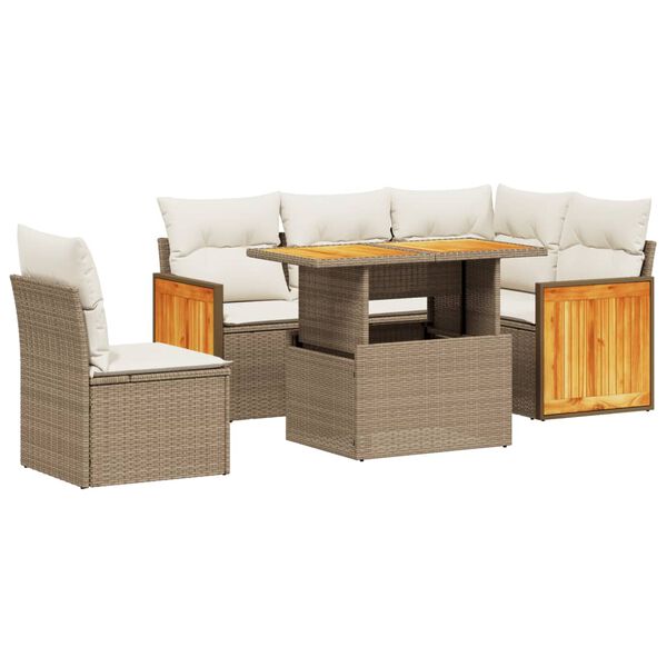 vidaXL Garden Sofa Set Beige