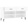 vidaXL Shoe Bench High gloss white Engineered wood, iron Medium
