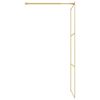 vidaXL Walk-in Shower Wall with Clear ESG Glass Gold 39.4"x76.8"