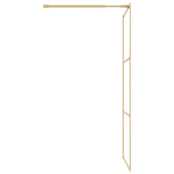 vidaXL Walk-in Shower Wall with Clear ESG Glass Gold 39.4"x76.8"