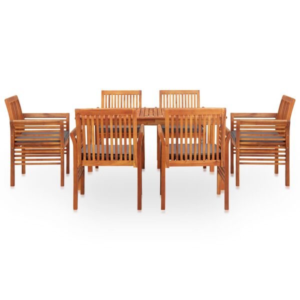 vidaXL Outdoor Dining Set Brown frame Solid Acacia wood 7-piece set