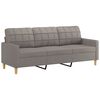 vidaXL 3-Seater Sofa with Footstool Taupe 70.9" Fabric