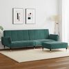 vidaXL Sofa Bed Dark Green Velvet, Wood, Metal Standard