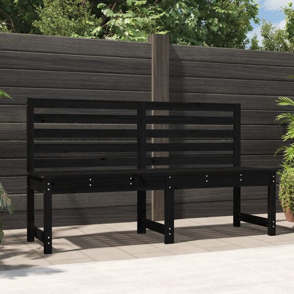 vidaXL Garden Bench Black Solid pine wood Medium Durable Garden Bench