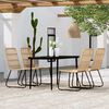 vidaXL Dining Set Oak and black PE rattan, powder-coated steel, glass