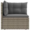 vidaXL Garden Corner Sofa Grey PE rattan, powder-coated steel, polyester