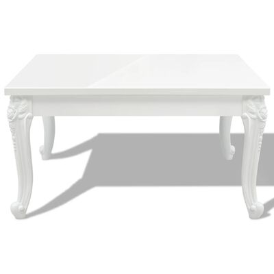 vidaXL Coffee Table 31.5"x31.5"x16.5" High Gloss White