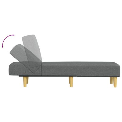 vidaXL Chaise Longue Dark Gray Fabric