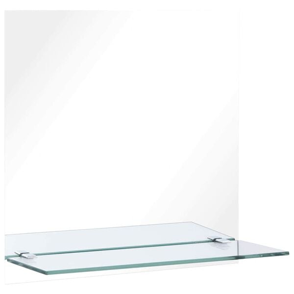 vidaXL Wall Mirror Transparent Tempered Glass 11.8 x 11.8 in