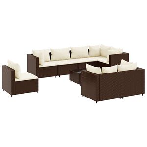 vidaXL Patio Lounge Set Set of 8 Brown