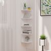 vidaXL Wall Corner Shelf High gloss white Engineered wood Medium