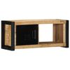 vidaXL TV Cabinet Black and Brown Solid Rough Mango Wood and Iron